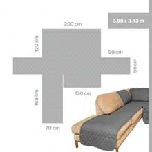 Cubre Salas Esquineras Protector Sofa Tipo L Doble Vista - Negro - Ver 7