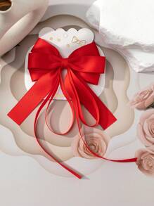 1pc Set Multi-Color Simple Korean Style Bow Ribbon Hair Clips For Teen - 1 Piece Set - View 4