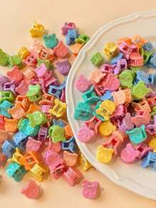 50/100 sztuk mieszanych mini spinek do włosów z motywem kreskówek – wielokolorowe, urocze mini spinki do włosów z motywem kreskówek dla dziewczynek, modne dodatki