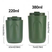 1pc Mini Stainless Steel Insulated Coffee Cup, Fashionable Gift Mug, Compact & Portable, Comfortable Grip, One-Click Open/Close, Essential For Street, Office, Coffee, Tea - Multicolor - View 2