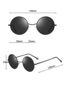 Classic Retro Hip Hop Circular Polarized Glasses, Men's Metal Fashion Glasses Casual Fashion Glasses Accessories, Suitable For Vacation Travel, Driving, Fishing, Beach Party, Music Festival, Costume Play Decorative Props, Ideal For Own Use Or Gift. For Summer Beach Vacation,Outdoor,Travel