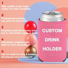 Fundas personalizadas para latas de 1 paquete, refrigerantes de neopreno aislados personalizados a granel con logotipo, imagen, texto, refrigerantes plegables para latas para bodas, fiestas de cumpleaños, botellas de agua, multifuncionales, decorativos, antihongos, reutilizables, adorables, de alta calidad, lindos, modernos, personalizados, únicos, regalos ideales para él, regalos ideales para ella, novia, familia, amigos, hijo, estudiantes, trabajadores, niños, comedor, baño, sala de estar, dormitorio, oficina, salón de té, escuela, hogar
