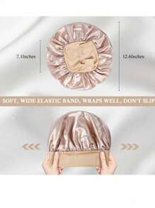 CAFELFFE 1/2 pezzi Cuffia in seta per dormire, cuffie da notte in raso, cuffia da notte in seta con banda elastica morbida, turbante per capelli in seta per capelli ricci (nero e oro)