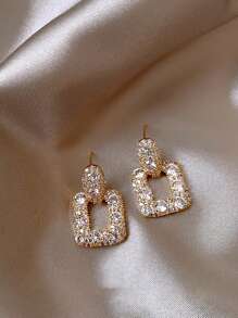 5 Stücke Set Ohrstecker mit Strass-Katzenauge, Cut Out geometrisches Design mit Perle, Luxusdesign, geeignet für den täglichen Gebrauch und Feierlichkeiten