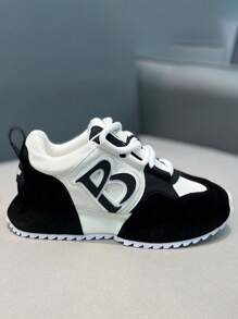 bingyuanjing Giày thể thao thường ngày thời trang hợp thời trang cỡ lớn, giày chạy bộ nhẹ thoáng khí, đa năng và kết hợp hoàn hảo - màu đen - Xem 3