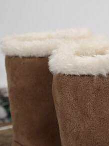 New Women Winter Thermal Lined Mid-Calf Warm Boots, Fashion Lace-Up Anti-Slip Thick Bottom Boots