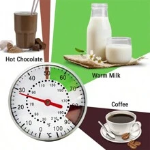 1 Stück Edelstahl Kaffee Thermometer, Küchen Milch Stifttyp mit Clips, präzises Thermometer, herausziehbare Blumennadel für handgebrühten Kaffee