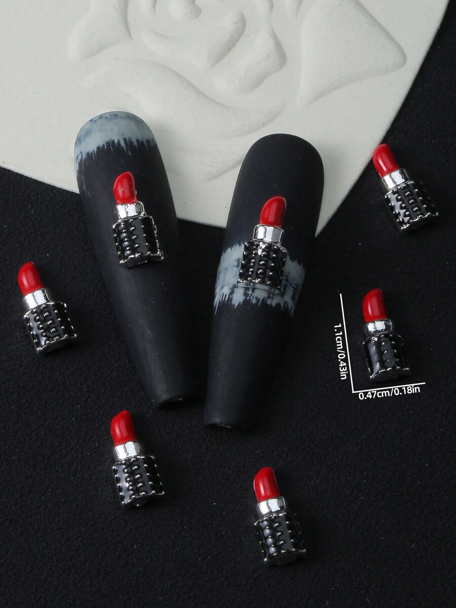 Valentine's Day Luxury Exquisite Lipstick Mouth Nail Drills Rhinestones