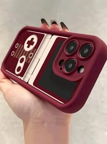 Ốp lưng điện thoại bảo vệ toàn thân chống sốc dày có logo tay cầm chơi game 1 chiếc tương thích với iPhone 16/16 Pro/15/15 Plus/15 Pro/15 Pro Max/11/12/13/14 Pro, màu đỏ rượu vang - Nhiều màu - Xem 3