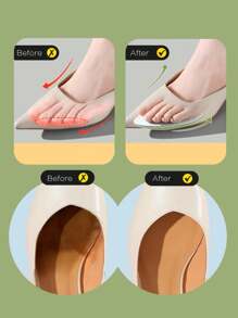 1-5 Pairs Of Women's Viscose Front Pad Half-Size Cushions, Sweat-Absorbent, Breathable, Anti-Friction, Anti-Slip Insoles For Loafers, High Heels, Barefoot, Suitable For All Seasons