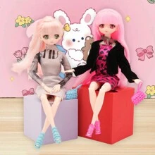 30 厘米/11.81 英寸美丽炫酷的动漫风格娃娃，关节灵活，堪称完美的收藏卡哇伊蛋糕装饰，适合万圣节、圣诞节和所有节日场合