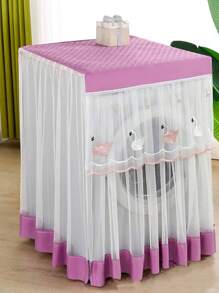 1pc Lace Embroidery Washing Machine Cover, Waterproof Dustproof Automatic Washing Machine Protector, Fit For 8kg/10kg Washing Machines