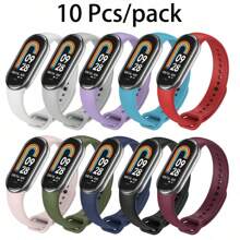 10 Pcs/Pack Strap Compatible With Mi Band 8 9 10 Silicone Bracelet Compatible With XiaoMi Band Wrist Strap Man Women