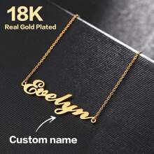 1 Chiếc Vòng Cổ Tên Cá Nhân Mạ Vàng 18K, Thích Hợp Cho Các Bữa Tiệc Lễ Hội Hàng Ngày, Món Quà Tuyệt Vời Nhất Cho Bạn Bè Và Cha Mẹ - Nhiều màu - Xem 3
