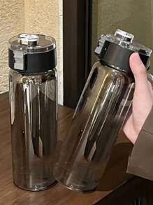 1pc High-Capacity Travel Mug With Tea Infuser, Spill-Proof Lid, Suitable For Milk Tea, Coffee, Juice, Bounce-Resistant, High Temperature Resistant, Stylish & Large Capacity, Suitable For Men & Women, Office, Outdoor, Summer, Water Bottle - Black - View 2
