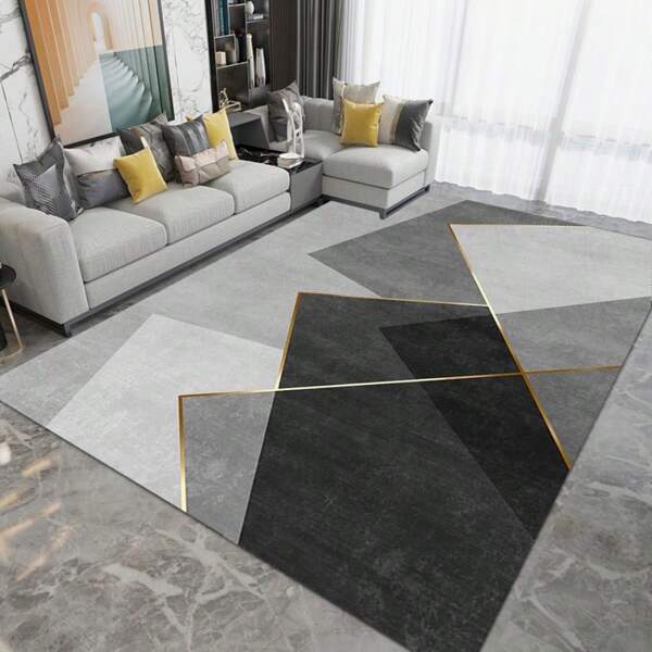 Tapete Decorativo Minimalista para Uso Interno, Tapete de Veludo de Cristal para Uso Interno, Tapete para Sala de Estar, Tapete para Sofá, Tapete para Quarto, Tapete Antiaderente para Lado da Cama, Tapete para Sala de Jantar/Cozinha, Almofada para Cadeira de Escritório, Capacho de Entrada, Tapete para Piquenique Ao Ar Livre, Tapete Macio para Engatinhar de Bebê, Tapete para Camping Ao Ar Livre