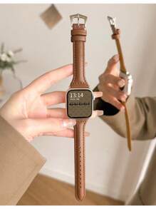 Leather Strap For Apple Watch 7/8 38mm 40mm 41mm - Elephant Gray - View 3