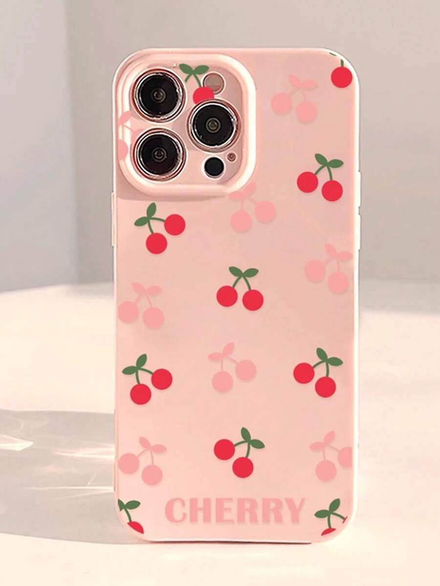 Summer 1pc GUCADI White Small Cherry Compatible With Apple Phone Case - Multicolor - View 1