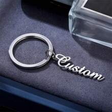 1pc Nhiều Kiểu Phông Chữ Tùy Chọn Thẻ Tên Tùy Chỉnh Móc Khóa Chữ Cái Cá Nhân Móc Khóa Bằng Thép Không Gỉ Vòng Thẻ Thú Cưng Chống Mất Ngày Lễ Tình Nhân Ngày Của Mẹ Ngày Của Cha Quà Tặng Sinh Nhật Giáng Sinh - Bạc - Xem 7