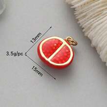 1pc Copper Fruit Series Pendant, Watermelon, Pineapple, Grape Charm For DIY Bracelet, Necklace, Earrings - Multicolor - View 16
