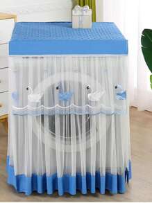 1pc Lace Embroidery Washing Machine Cover, Waterproof Dustproof Automatic Washing Machine Protector, Fit For 8kg/10kg Washing Machines