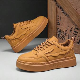 2024 New Men's Simple Fashion Thick Sole Non-Slip Casual Sneakers, Elevator Shoes And Versatile For Teenagers