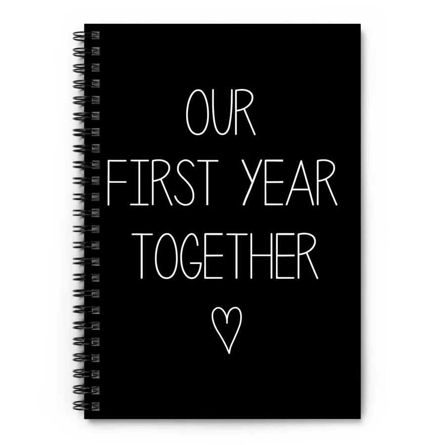 1 PC Our First Year Together Notebook, Spiral Journal Notebook For Friendship, To-Do List Notepad, Christmas Gifts For Wife/Husband, Anniversary Valentine's Day Gifts, Idea For Office & Home Use, 5.5x8.3 Inches Size