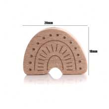 5 件未上漆山毛榉木 DIY 动物形状珠子，激光雕刻卡通蝴蝶和兔子洞工艺品 - 駝色 - 查看 21