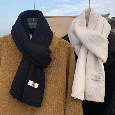 Cozy Knitted Thickened Scarf - Soft, Warm, Stylish, Versatile Fashion Accessory For Men - The Ideal Gift Choice For Friends And Family