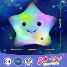 1 pièce Coussin en peluche Pentagramme lumineux, peluches étoilées lumineuses, jouets en peluche lumineux mignons, poupées en peluche douces, faveurs de fête, décoration de fête, faveurs pour les vacances, décoration de la maison, un bon choix (sans pile), décoration de chambre, chambre d'enfant, Squishmallow, jouets lumineux, peluches, peluches mignonnes, peluche violette, coussin pour enfants