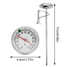 1 Stück Edelstahl Kaffee Thermometer, Küchen Milch Stifttyp mit Clips, präzises Thermometer, herausziehbare Blumennadel für handgebrühten Kaffee