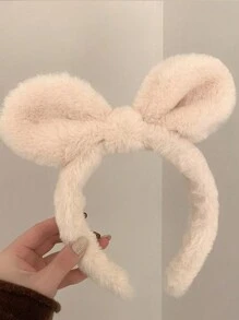 1pc Women Cute Rabbit Ear Headband, Sweet Rabbit Ear Hair Accessory, Non-Damaging 3D Headband For Washing Face & Styling, Suitable For Going Out, Valentine's Day Couple Gift,Hairband,Hair Hoop Headbands Head Accessories