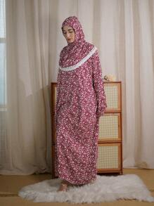 New Style Somali Women's Lace Hooded Prayer Robe Dress, Fashionable & Comfortable - Multicolor - View 6