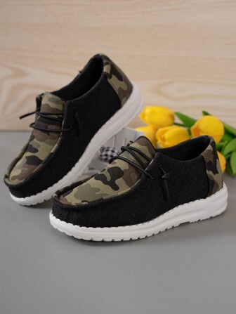Kids' & Teenagers' Camouflage Casual Sports Shoes, Lightweight And Adorable, Perfect For Outdoor Walking