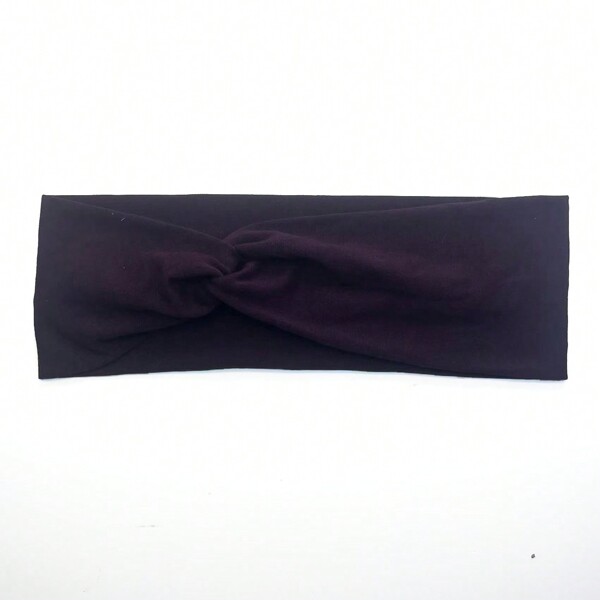 1pc Solid Color Bohemian Knitted Yoga Sports Headband, All Season