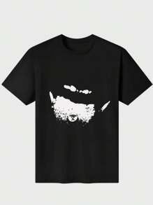 Ken Carson Teen X T-Shirts Casual Digital Print  Pure Heavy Cotton T Shirt - Black - View 1