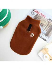 1 pezzo Pile iper-fibra, smanicato casual minimalista, spesso e caldo per gatti e cani in autunno/inverno (multicolore)