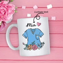 Custom Cup Personalised Nurse Mug With Name / NHS Nurse Thank You Gift / New Nurse Present / Hospital Nurse Christmas Birthday Gift / Medical Student Water Bottle - Multicolor - View 1