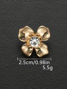 10 Stück/Set Blumen Strass Metallknöpfe, personalisierte Charm Dekoration für Mantel, Pullover, Uniform, Jacke, Anzugmanschetten, Kragen, DIY Basteln, Geschenke