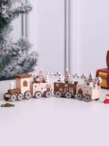 1件木制圣诞老人、雪人和4节车厢火车装饰摆件，家居装饰，派对用品，生日礼物，圣诞装饰，房间装饰，冬季圣诞装饰，家居圣诞礼物，圣诞装饰 - 彩色 - 查看 11