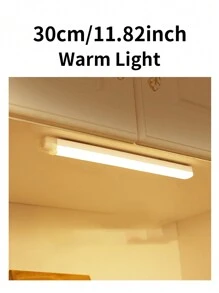 1 pieza Luz de armario con sensor de movimiento - Tira de lámpara LED de encendido y apagado automático, magnética, con batería, para armarios, gabinetes, armarios, escaleras, pasillos, salas de estudio