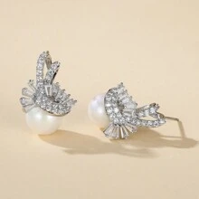 1 par de Pendientes elegantes y de lujo para mujeres, adecuados como regalo para damas en ocasiones especiales