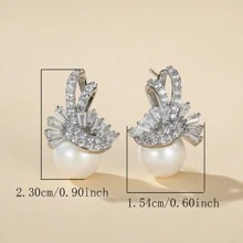1 par de Pendientes elegantes y de lujo para mujeres, adecuados como regalo para damas en ocasiones especiales
