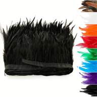 39 pulgadas/1M Adornos de plumas de faisán artificiales de 4-6 pulgadas, cinta DIY para accesorios de vestidos de novia, manualidades negras de plumas, accesorios de costura, decoración de fiestas y del hogar