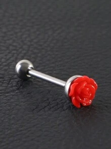 1 chiếc khuyên tai hình hoa hồng độc đáo đeo tai/môi/lưỡi, trang sức xỏ khuyên cơ thể thời trang bằng thép không gỉ - Nhiều màu - Xem 17