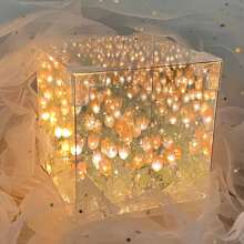 Tulip Lamp DIY Handmade Picture Mirror Atmosphere Night Light Creative Gifts 16 Flowers