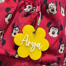 1pc Multi-Color Style Optional Custom Acrylic Keychain With Steel Wire Ring, Personalized Flower Shaped Name Brand Letter Pendant, Luggage Tag Pendant, The Perfect Back-To-School Gift For Christmas