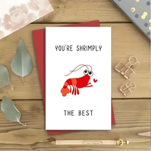 1pc Funny Lobster Cheer Greeting Card Christmas Card - Heartwarming "You're The Best Shrimp" Message - Unique Birthday & Special Occasion Design - A Great Gift For His, Her, Family, Friends And Colleagues - Multicolor - View 6