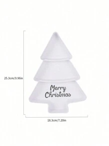 1 pieza Plato de fruta con forma de tronco de árbol de Navidad, plato con forma de árbol de Navidad, plato con forma de árbol de Navidad, bandeja dividida de plástico con forma de árbol de Navidad para aperitivos y servir - Multicolor - Ver 9