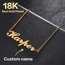 1 Chiếc Vòng Cổ Tên Cá Nhân Mạ Vàng 18K, Thích Hợp Cho Các Bữa Tiệc Lễ Hội Hàng Ngày, Món Quà Tuyệt Vời Nhất Cho Bạn Bè Và Cha Mẹ - Nhiều màu - Xem 4